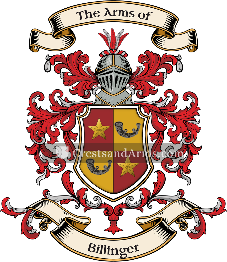 The Billinger coat of arms, drawn from the recorded blazon