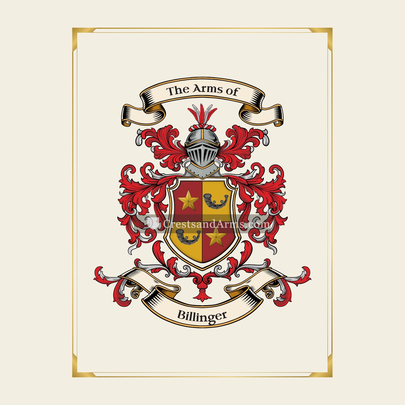 With gold border