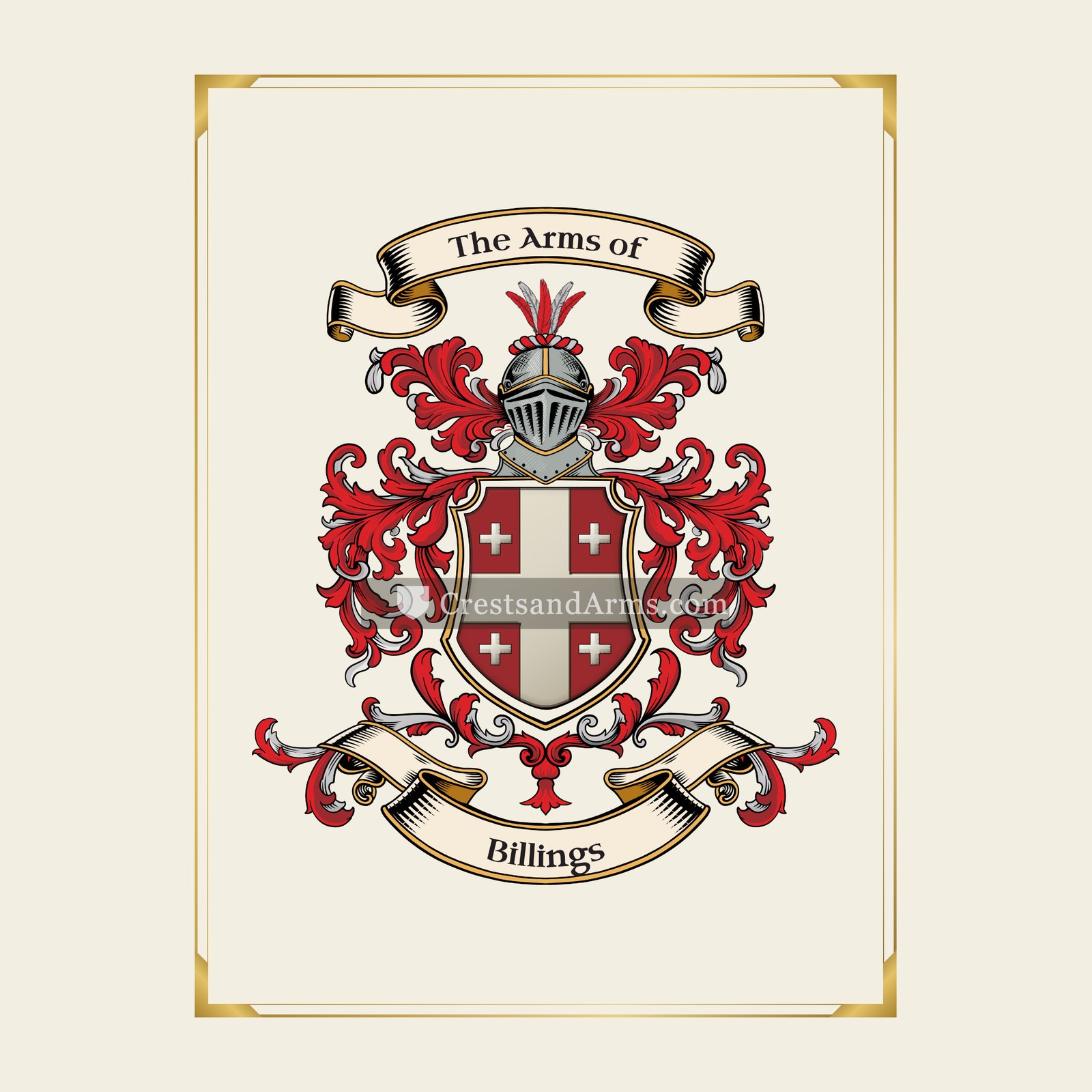 With gold border