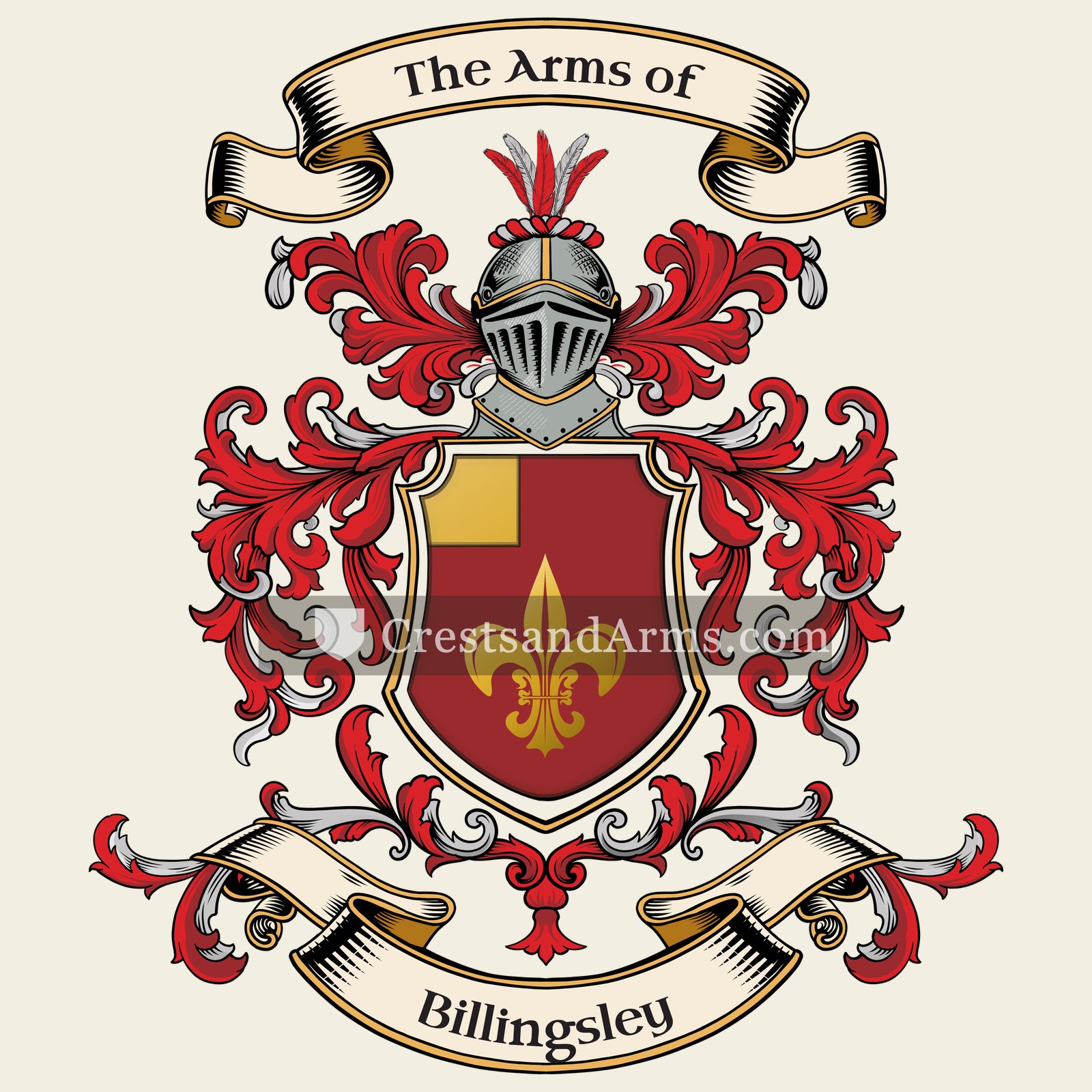 The Billingsley coat of arms, drawn from the recorded blazon