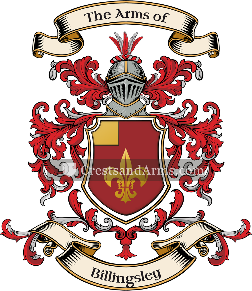 The Billingsley coat of arms, drawn from the recorded blazon