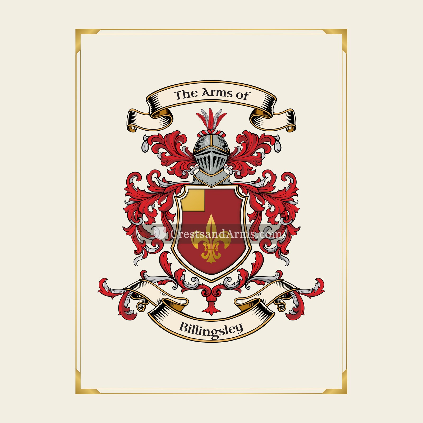 With gold border