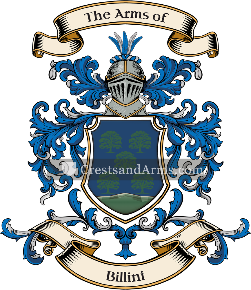 The Billini coat of arms, drawn from the recorded blazon