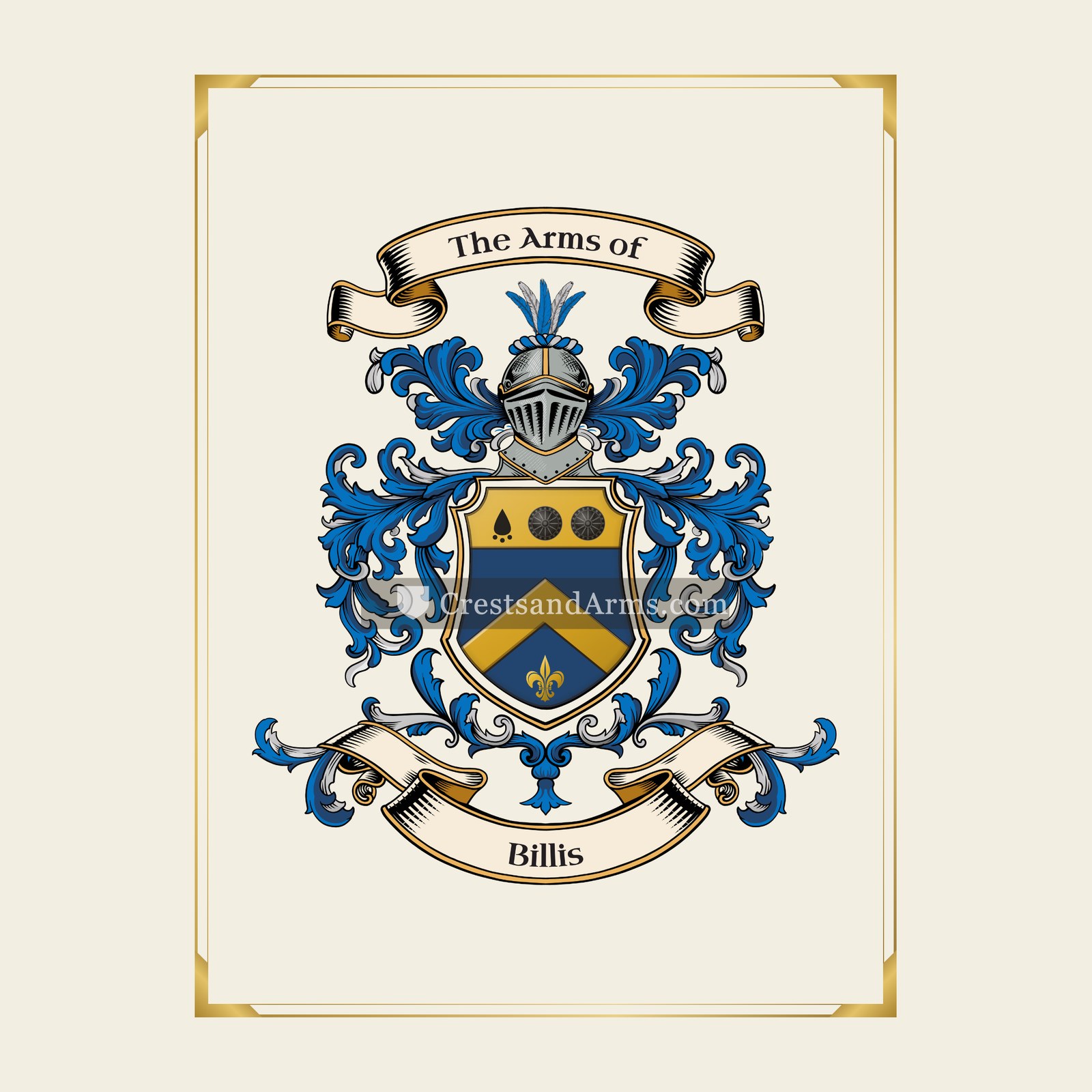 With gold border