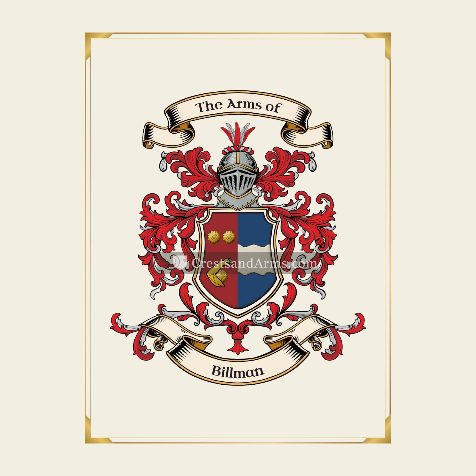 With gold border