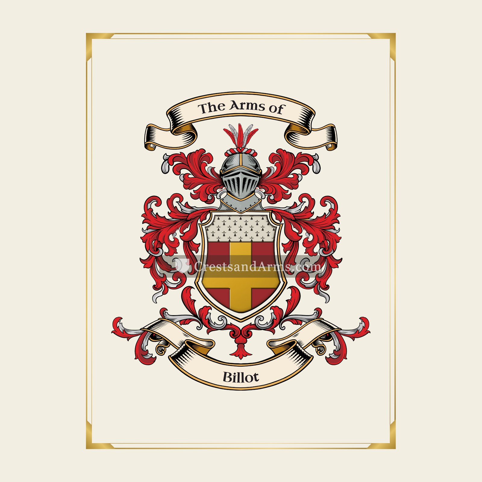 With gold border