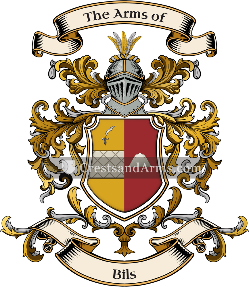 The Bils coat of arms, drawn from the recorded blazon