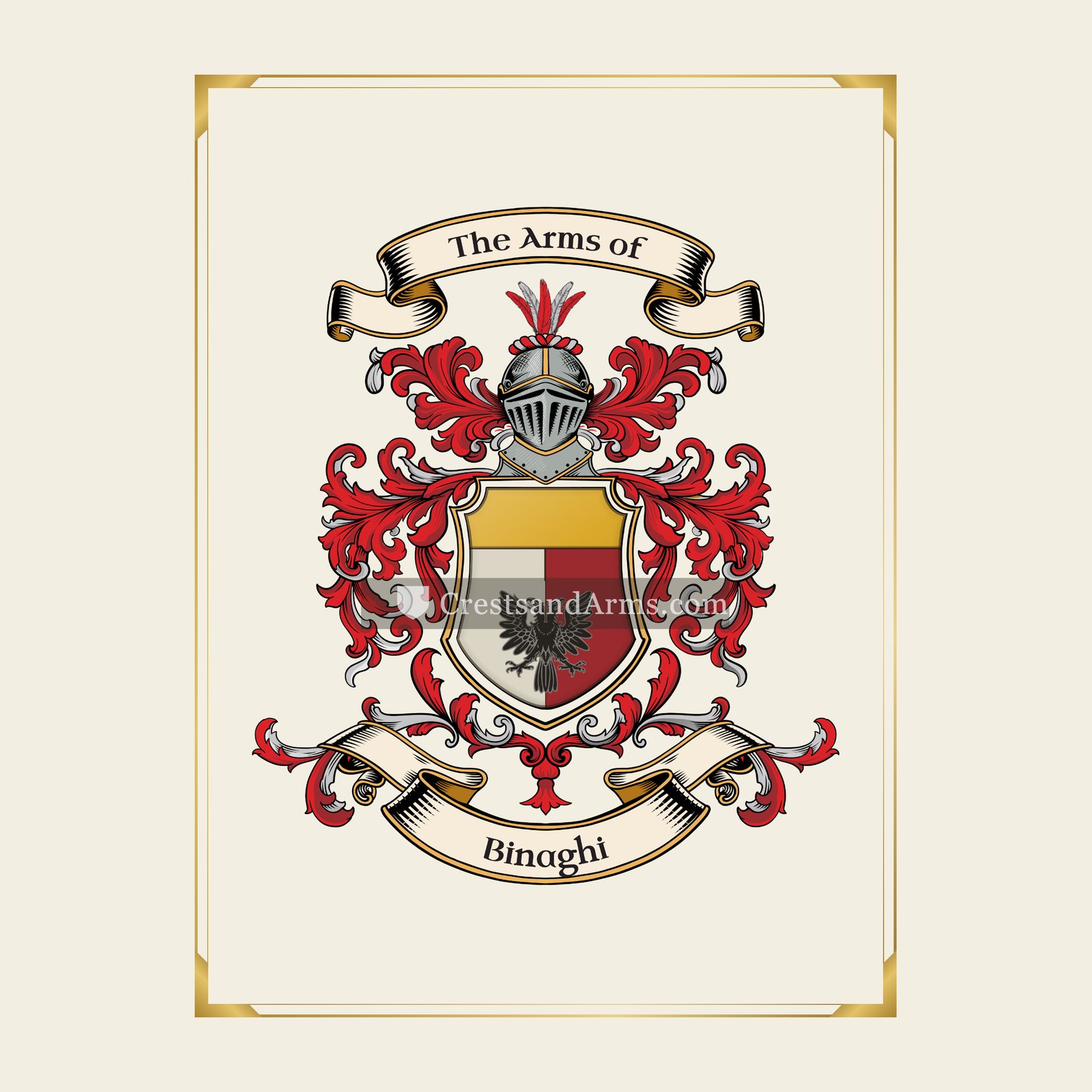 With gold border