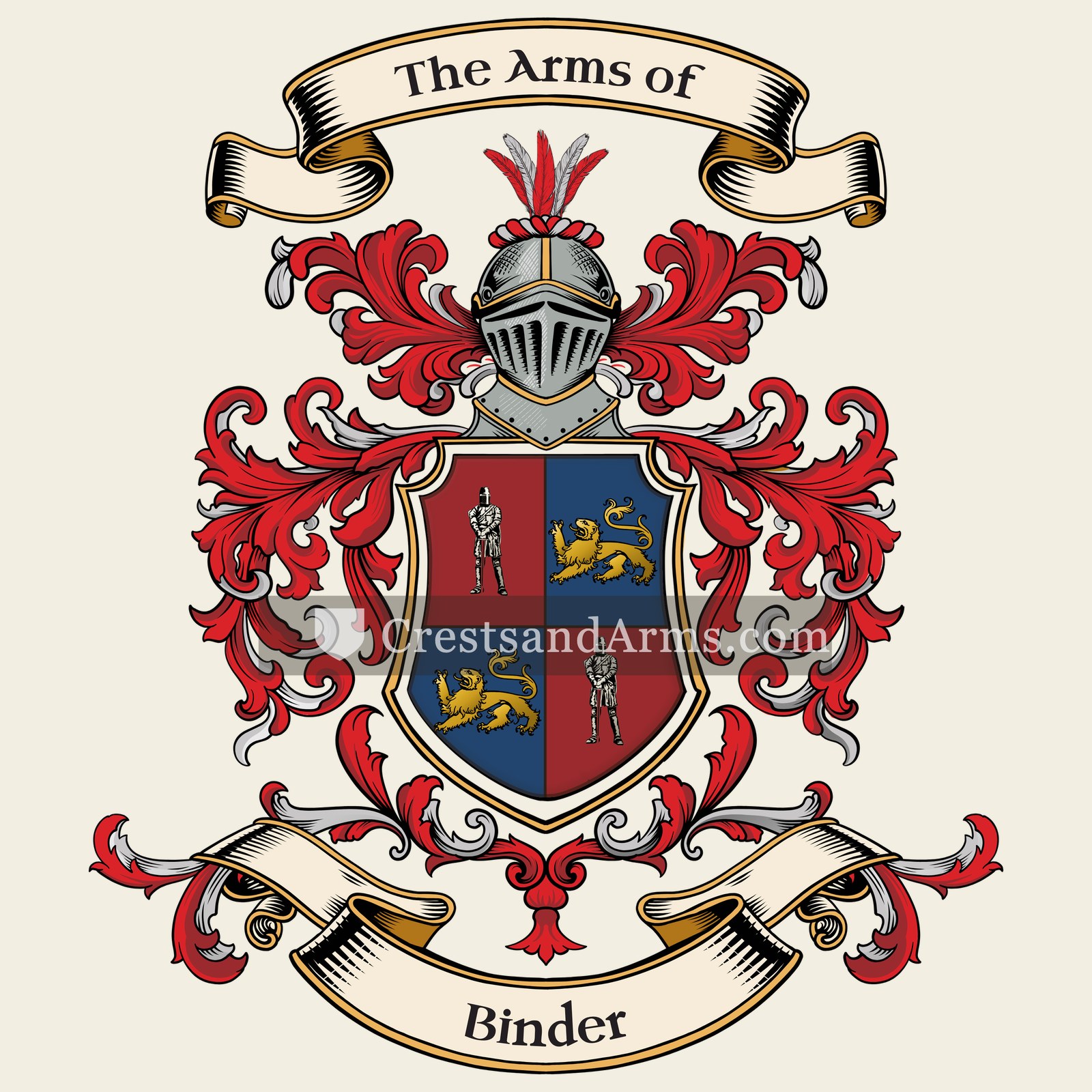 The Binder coat of arms, drawn from the recorded blazon