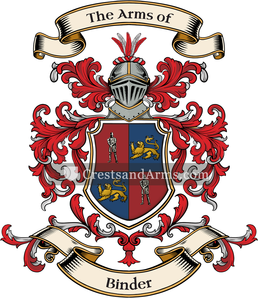The Binder coat of arms, drawn from the recorded blazon