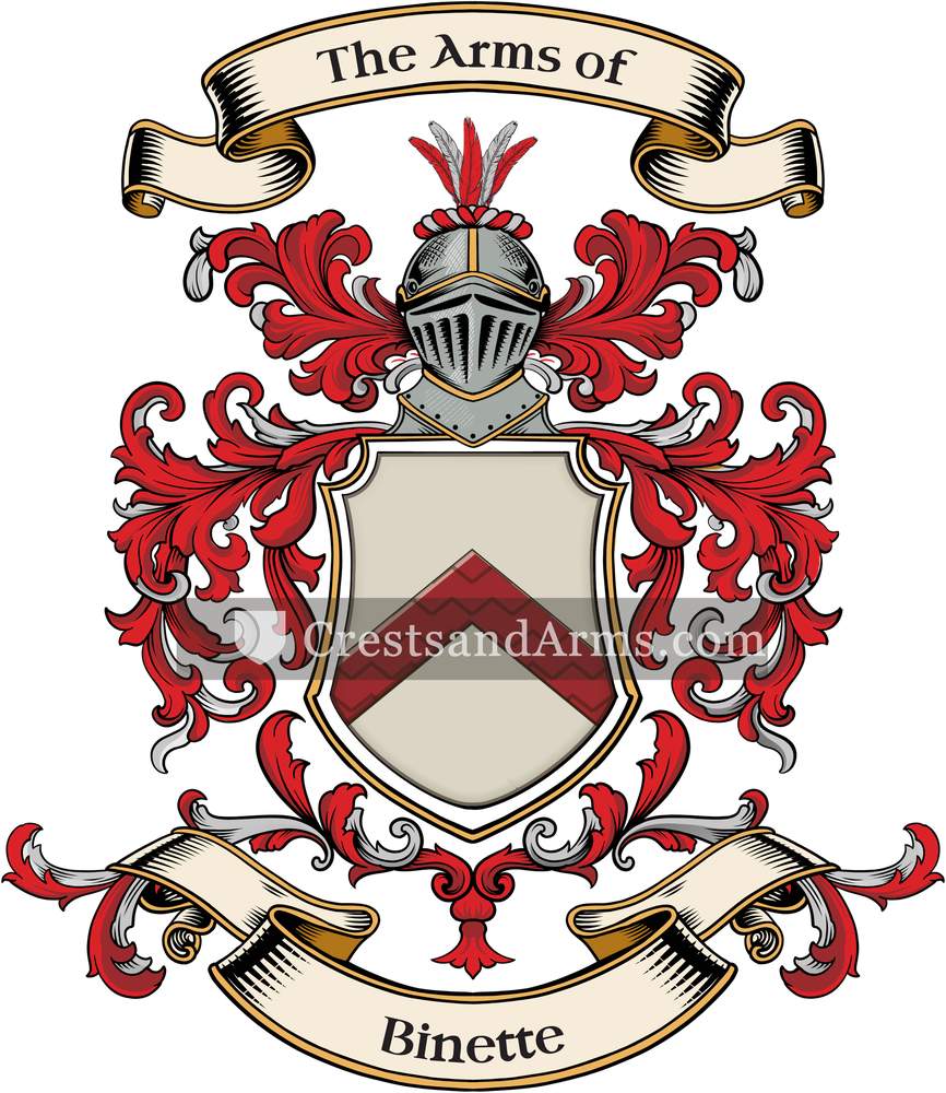 The Binette coat of arms, drawn from the recorded blazon
