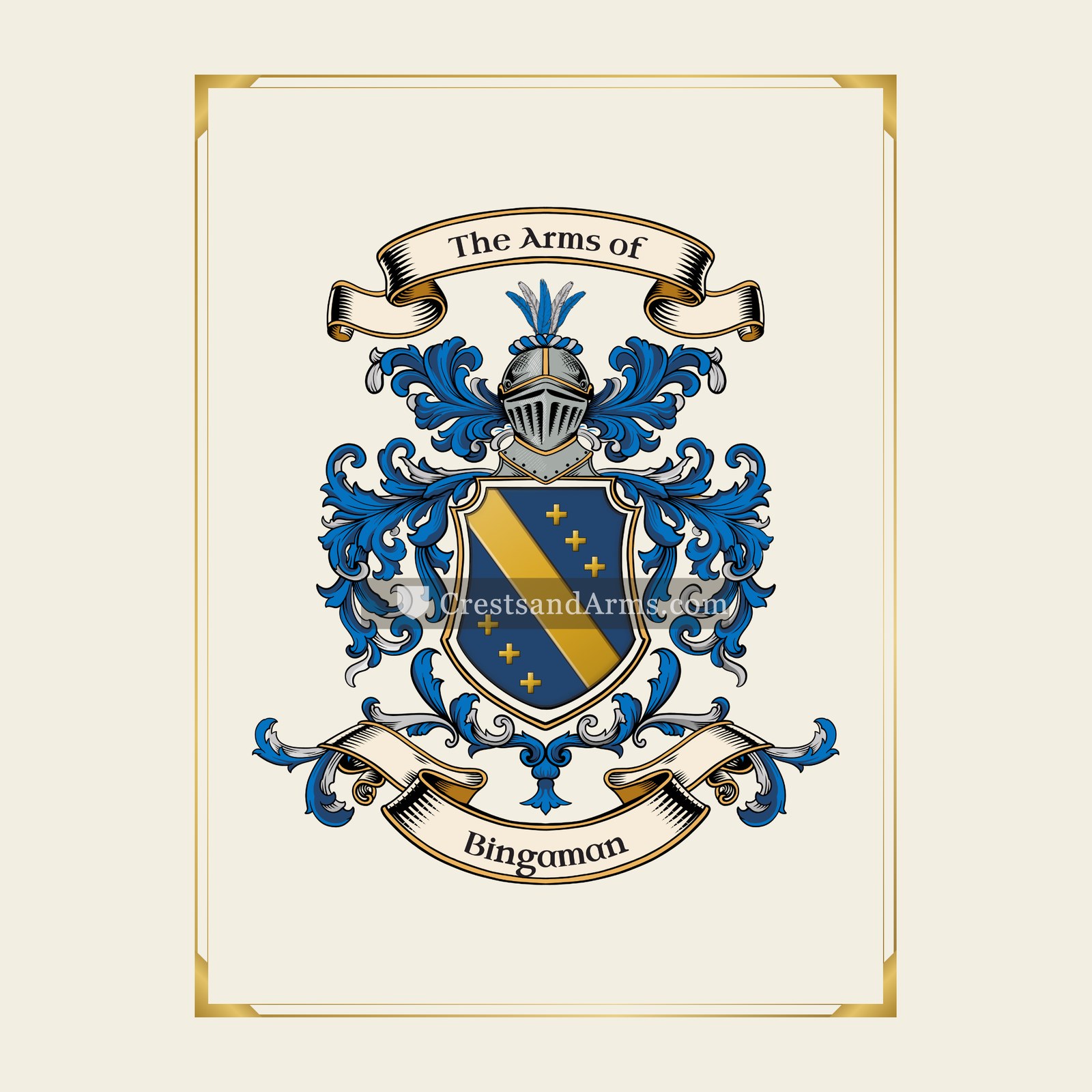With gold border