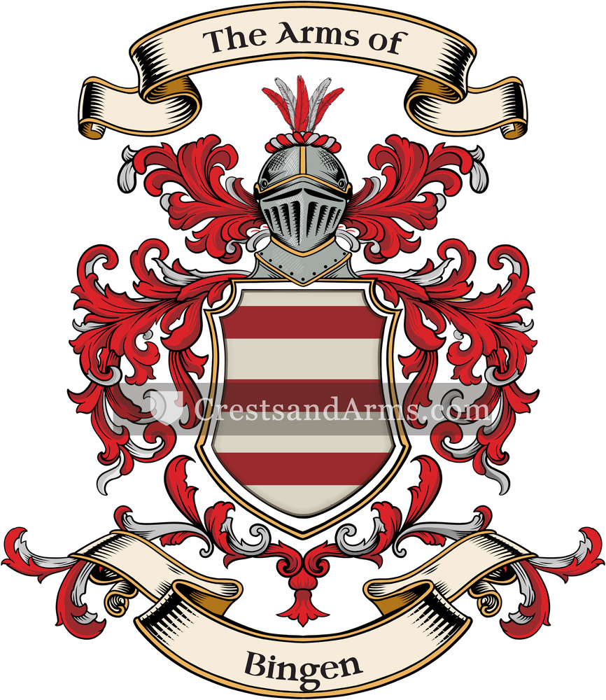 The Bingen coat of arms, drawn from the recorded blazon