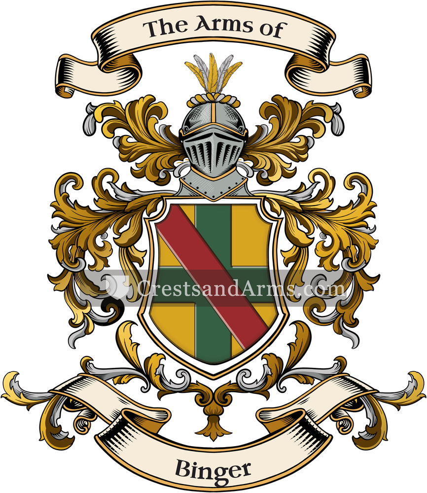 The Binger coat of arms, drawn from the recorded blazon