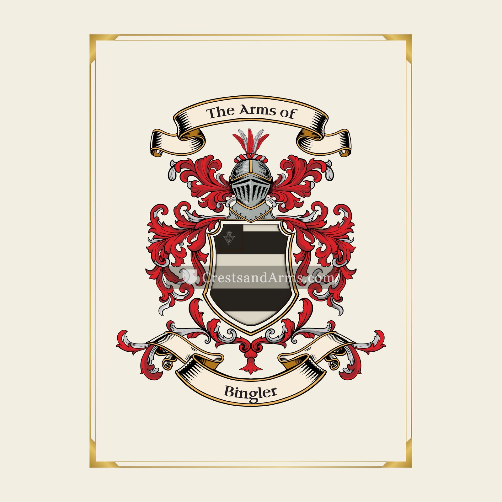 With gold border