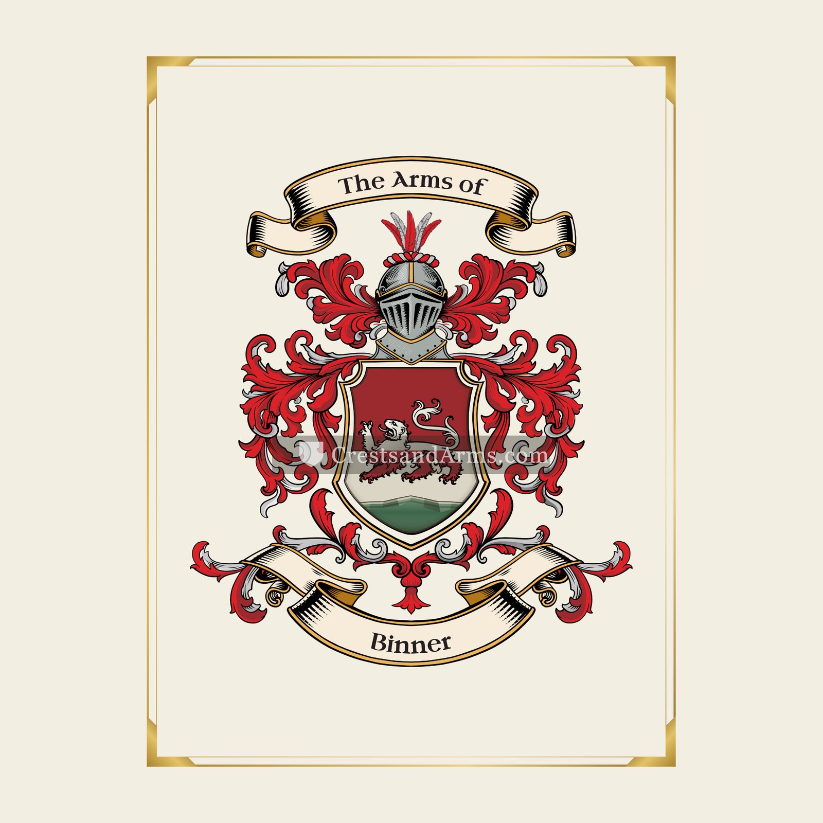 With gold border
