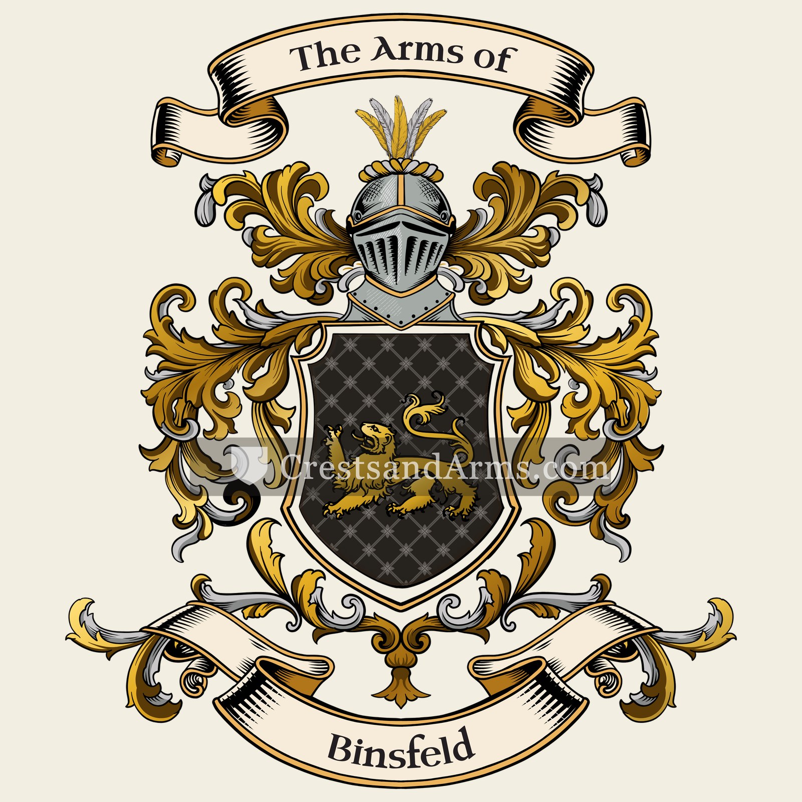 The Binsfeld coat of arms, drawn from the recorded blazon