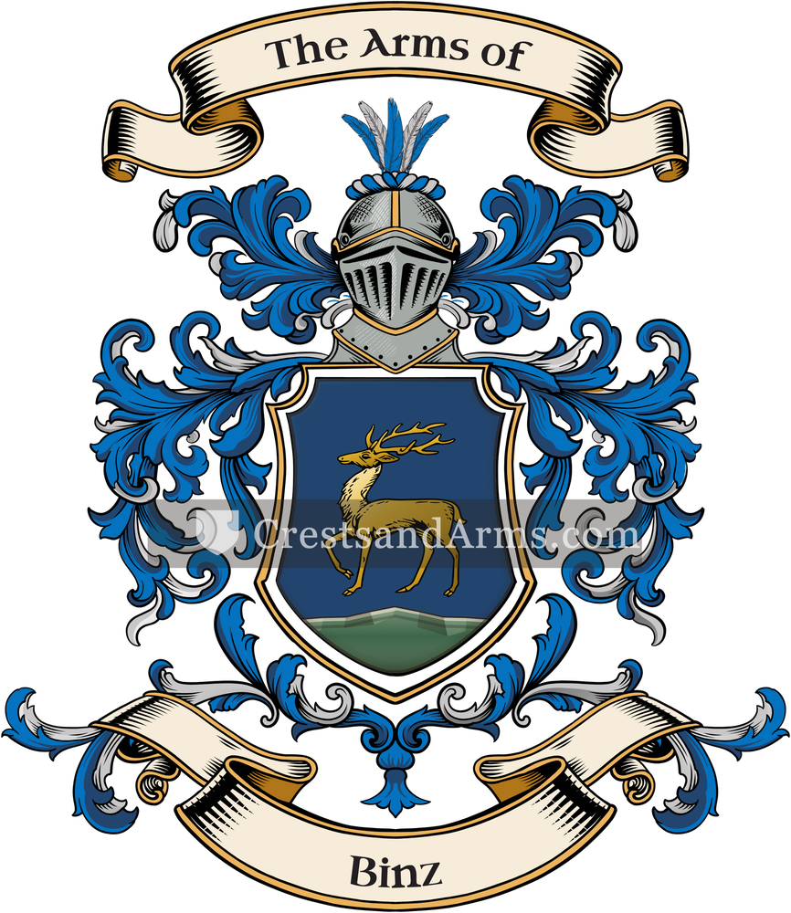 The Binz coat of arms, drawn from the recorded blazon