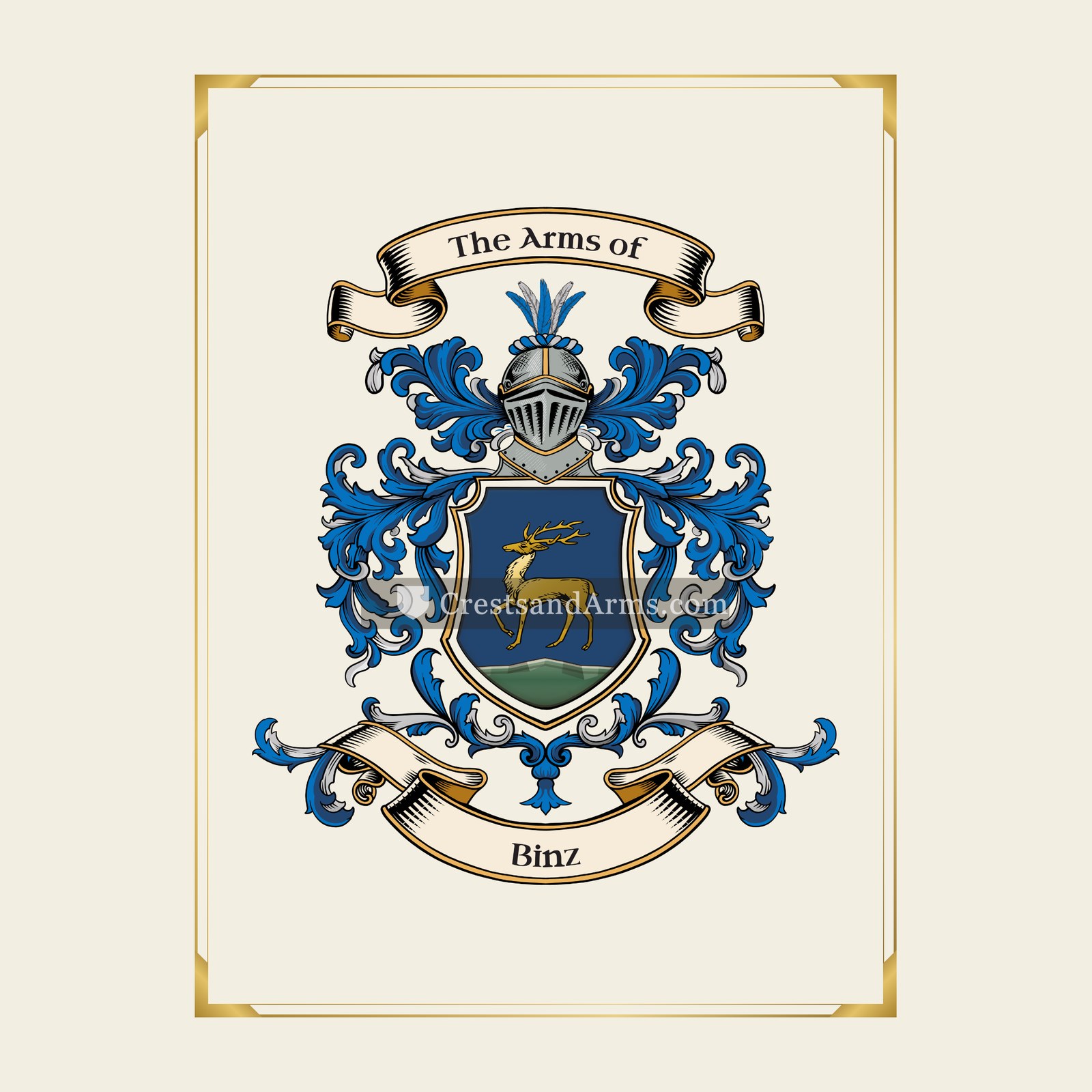 With gold border