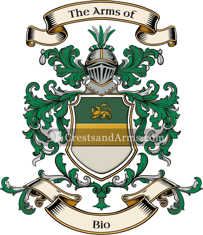 The Bio coat of arms, drawn from the recorded blazon