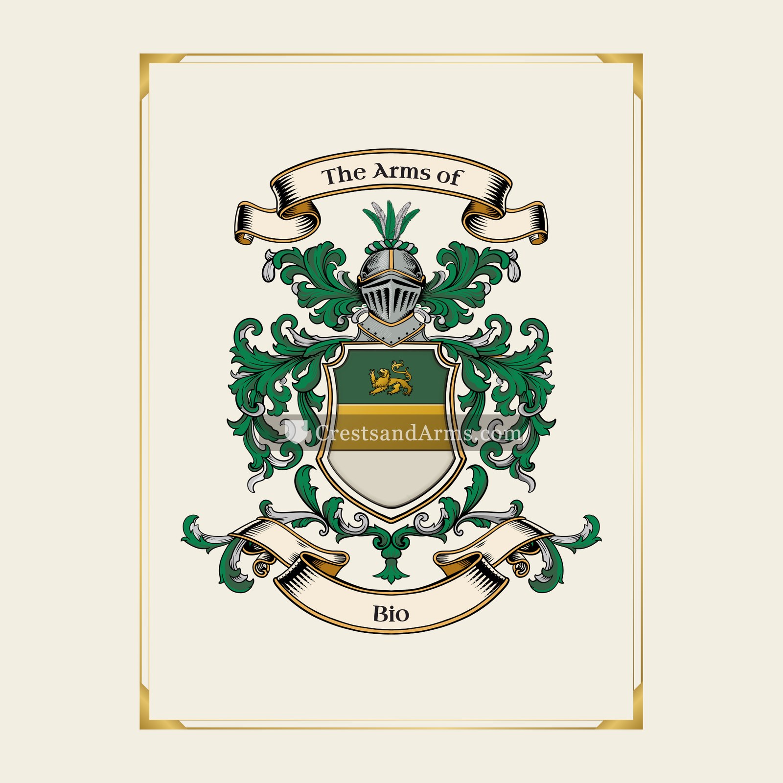 With gold border