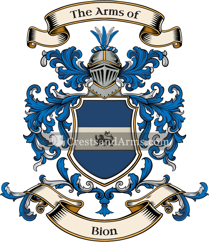 The Bion coat of arms, drawn from the recorded blazon