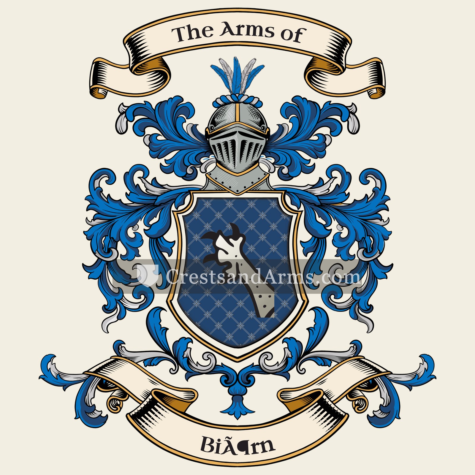 The Biörn coat of arms, drawn from the recorded blazon