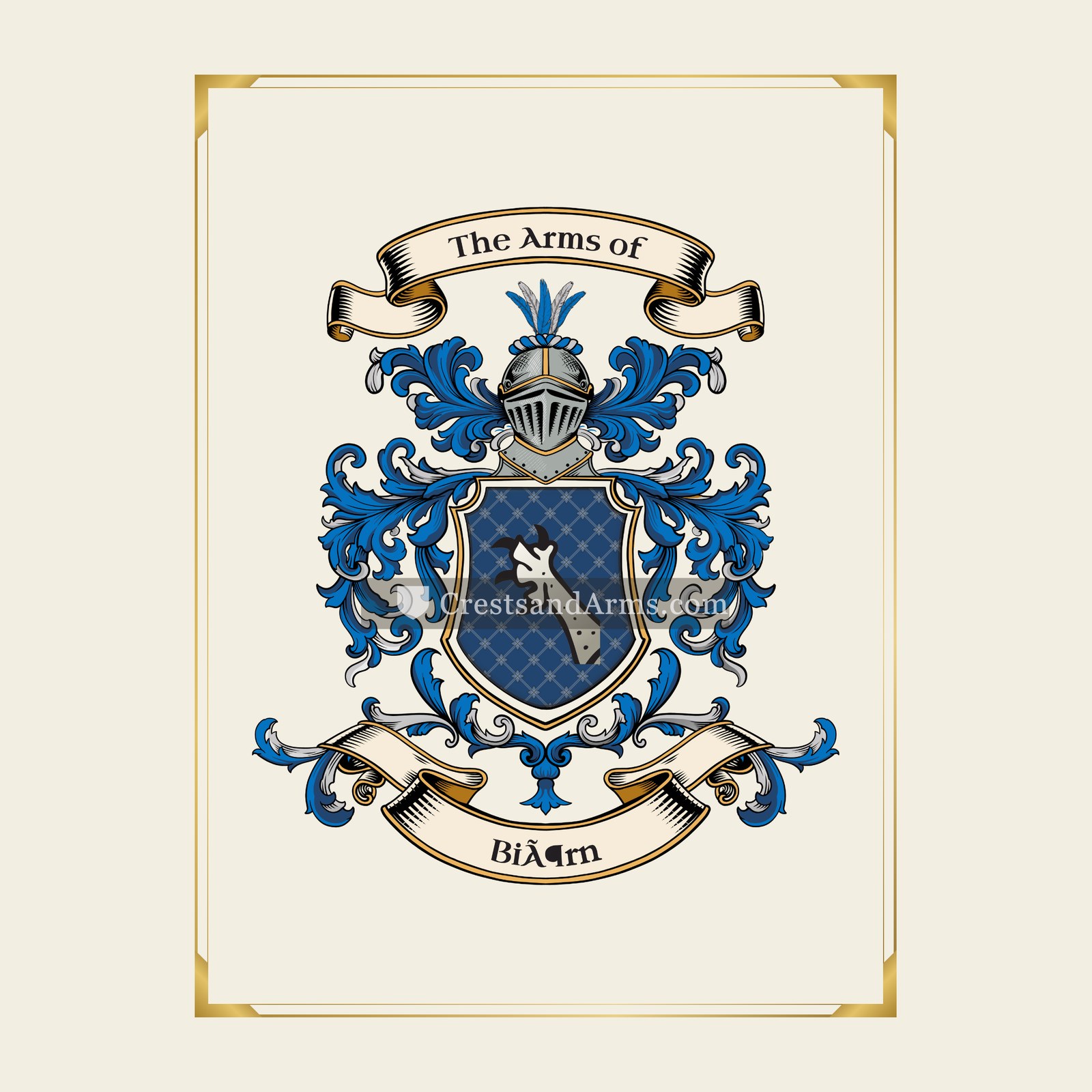 With gold border
