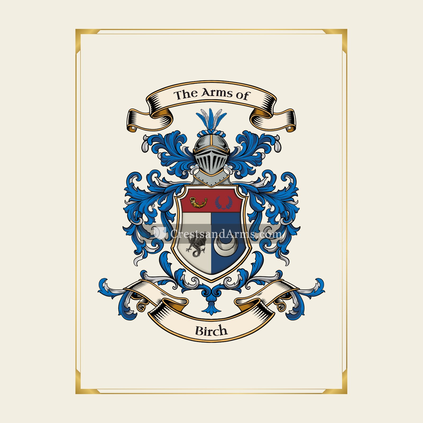 With gold border