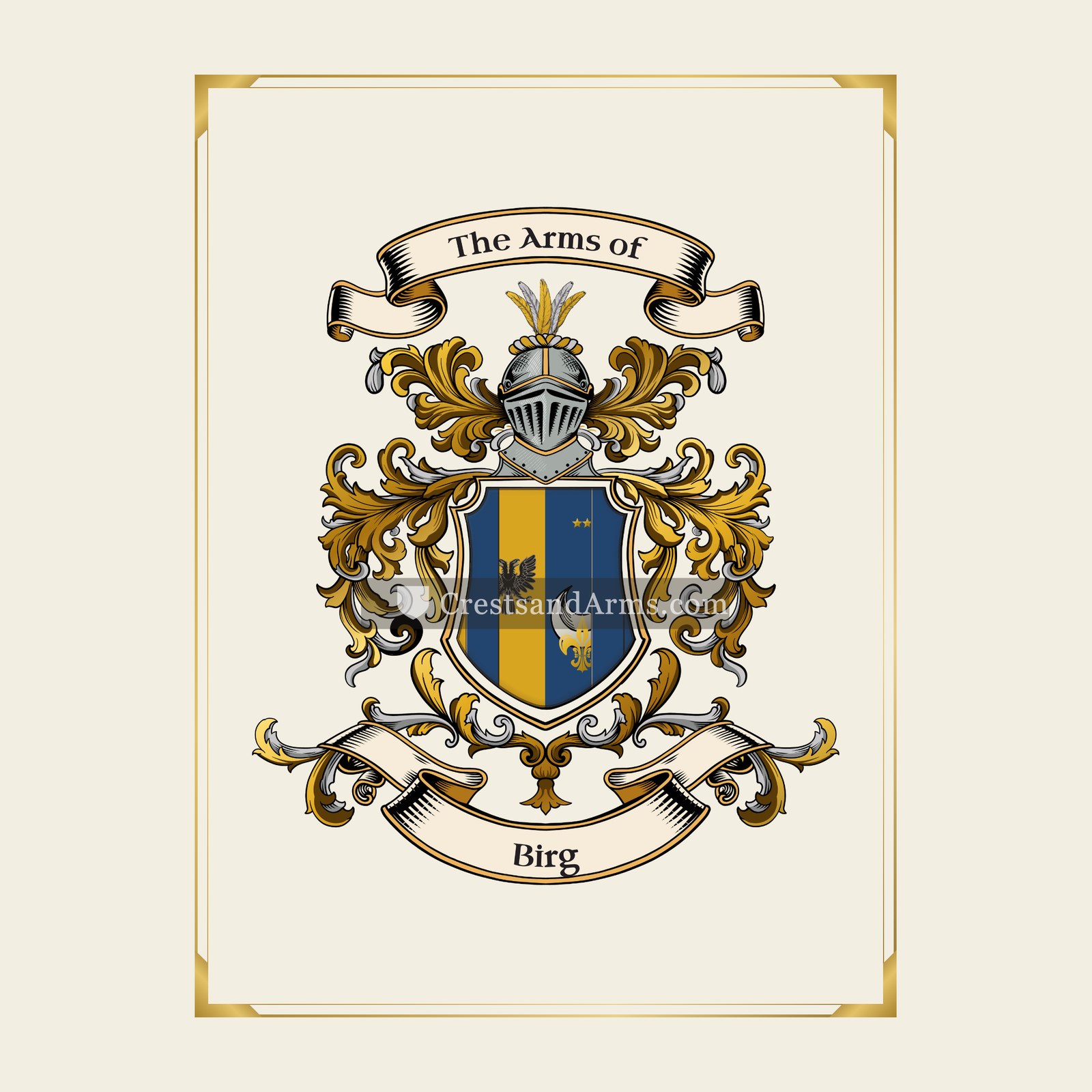 With gold border