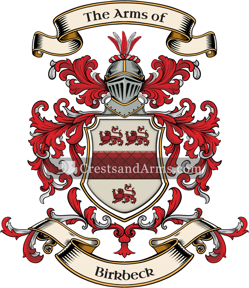The Birkbeck coat of arms, drawn from the recorded blazon
