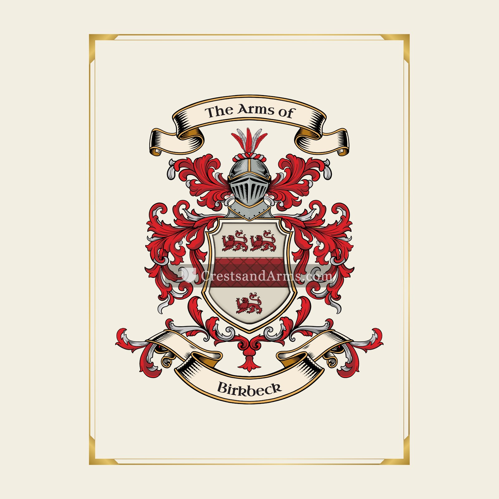 With gold border