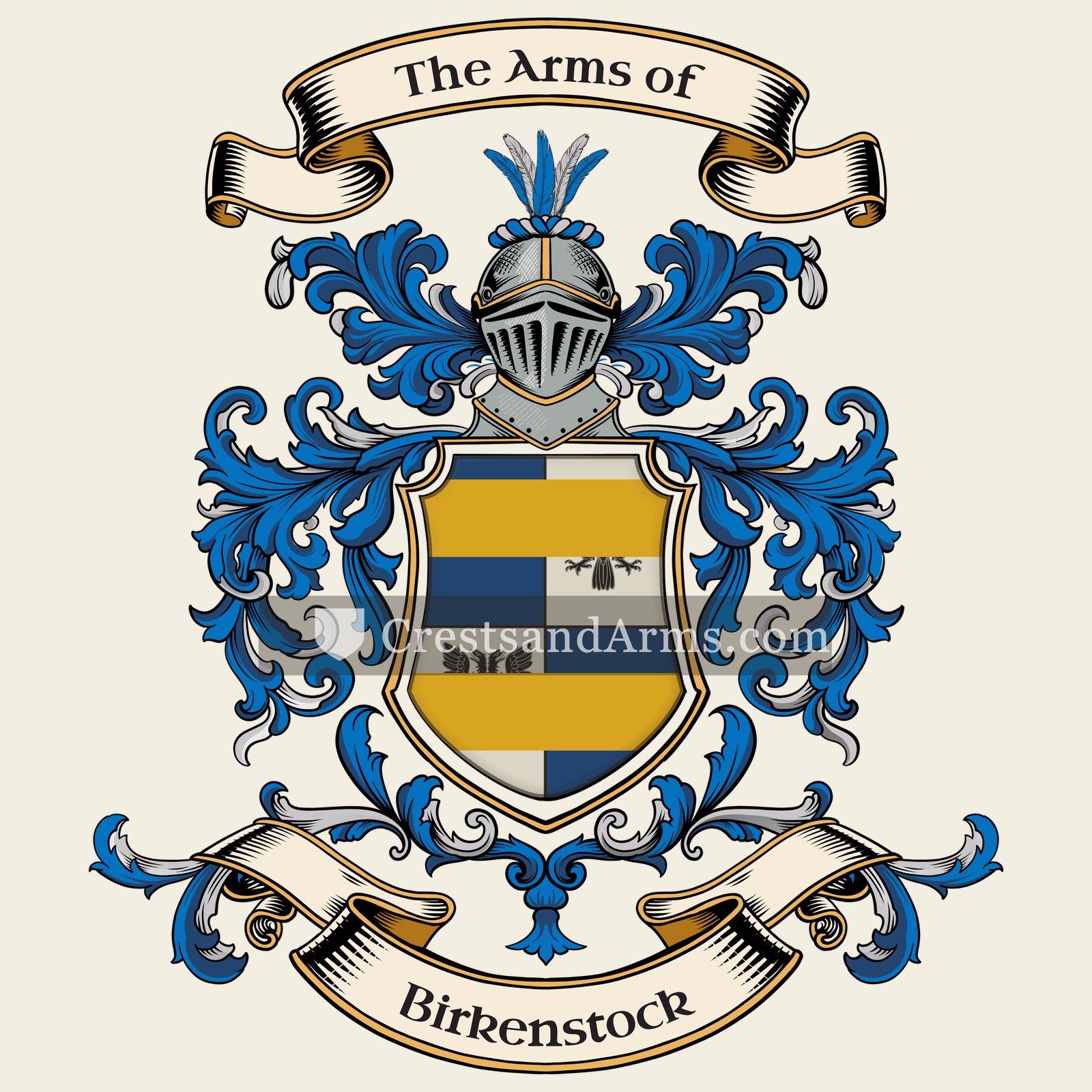 The Birkenstock coat of arms, drawn from the recorded blazon