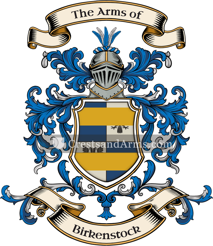 The Birkenstock coat of arms, drawn from the recorded blazon