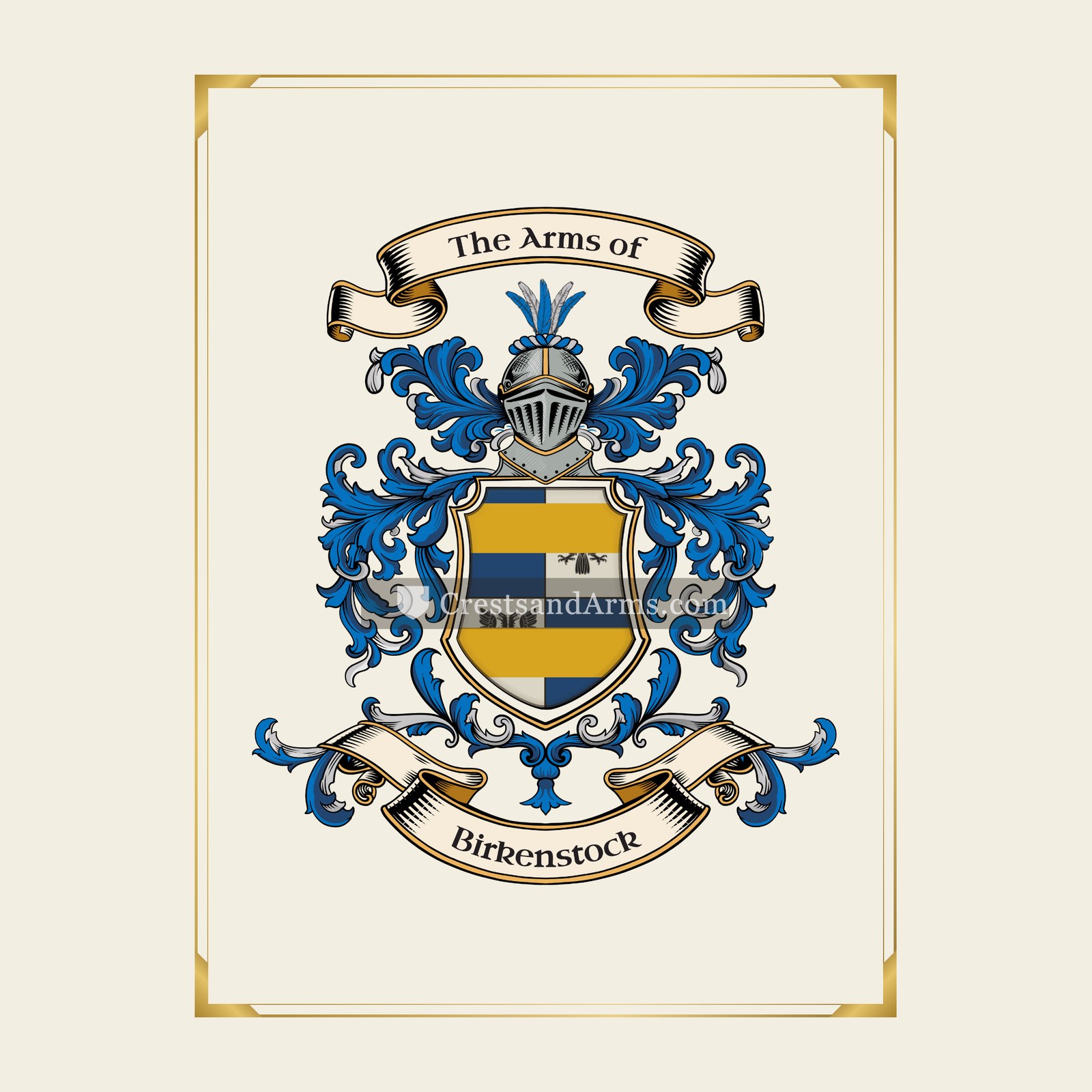 With gold border