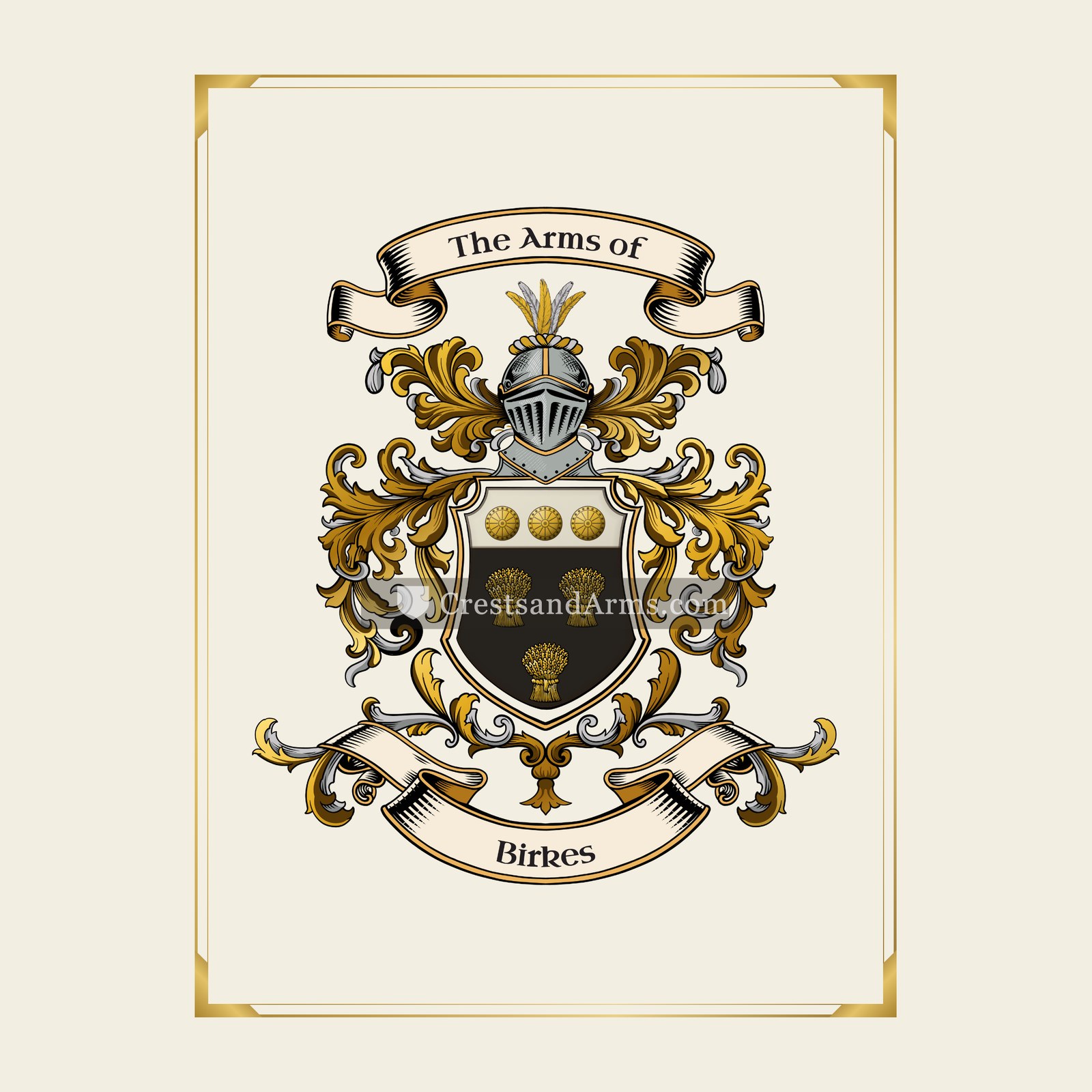 With gold border