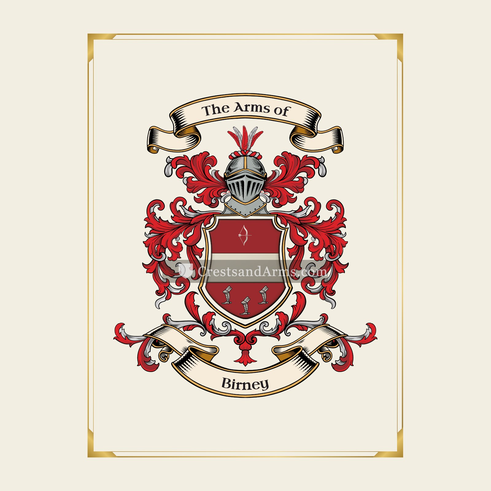 With gold border