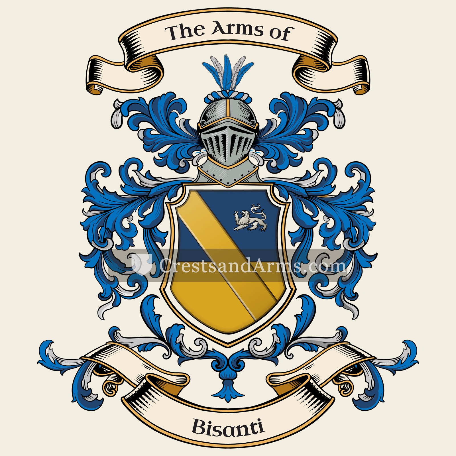 The Bisanti coat of arms, drawn from the recorded blazon