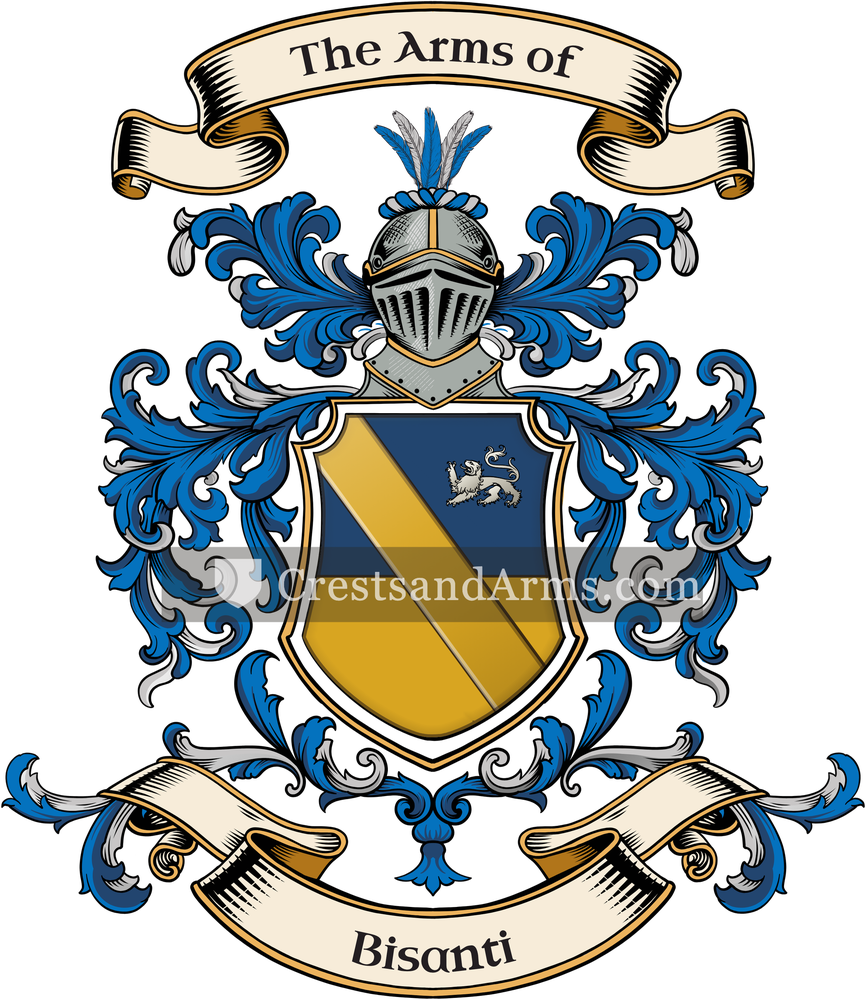 The Bisanti coat of arms, drawn from the recorded blazon