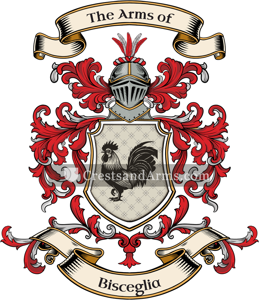 The Bisceglia coat of arms, drawn from the recorded blazon