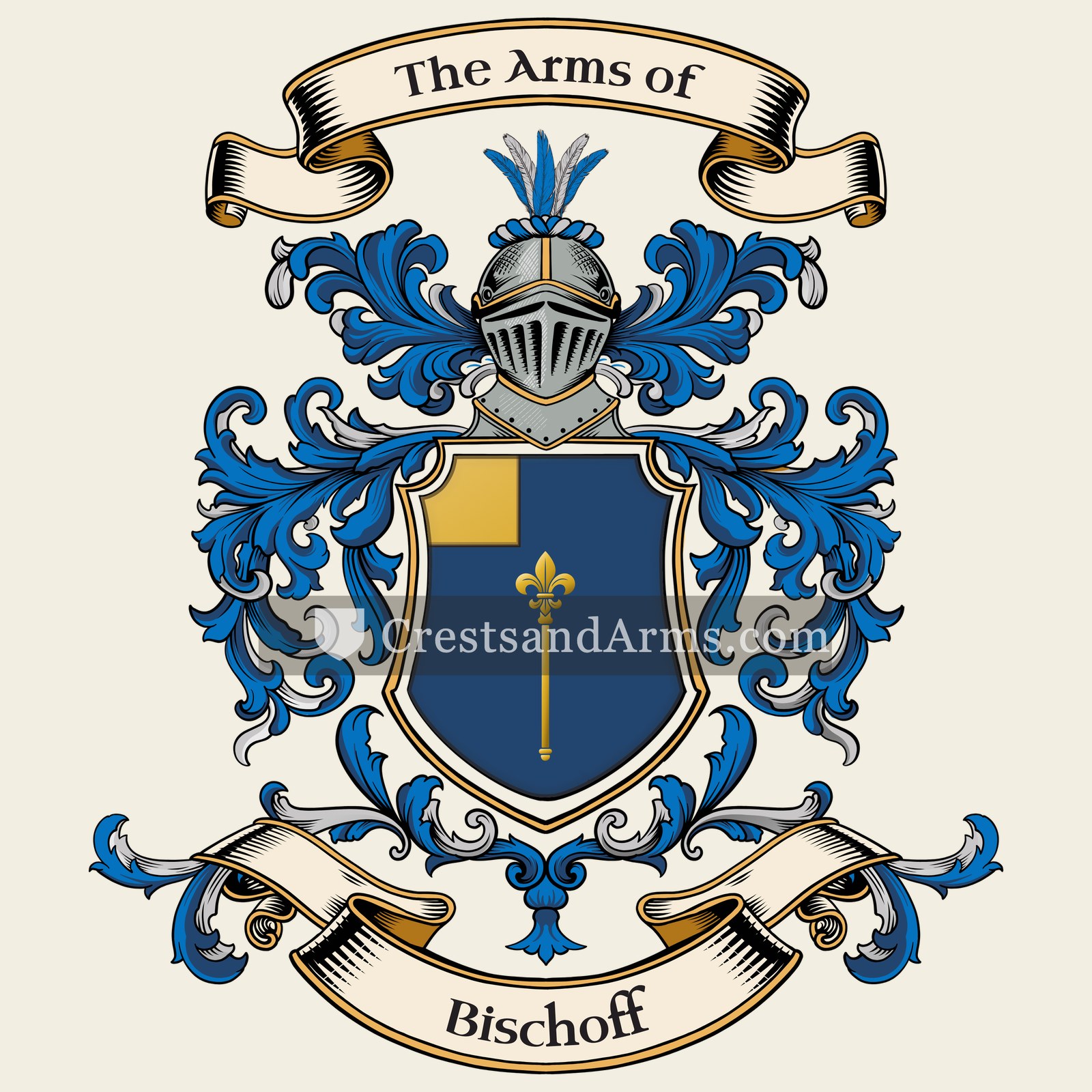 The Bischoff coat of arms, drawn from the recorded blazon
