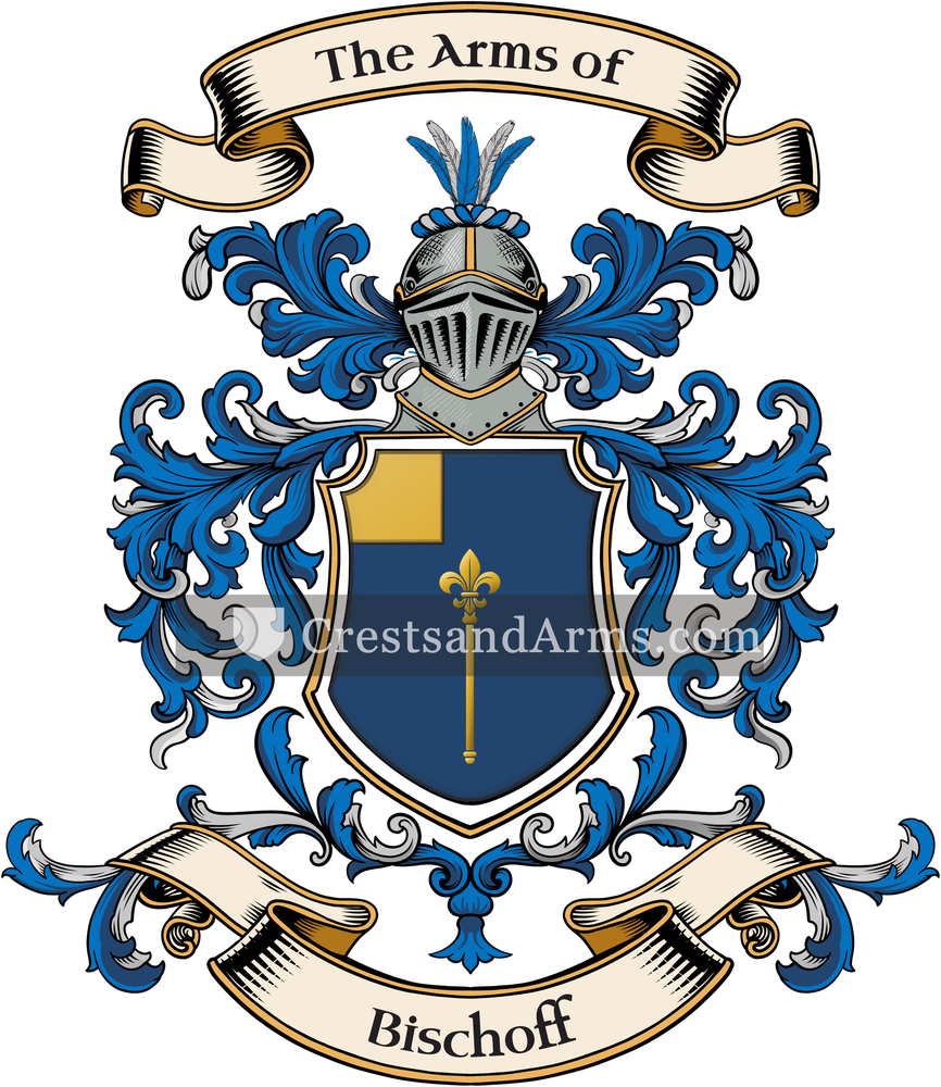 The Bischoff coat of arms, drawn from the recorded blazon