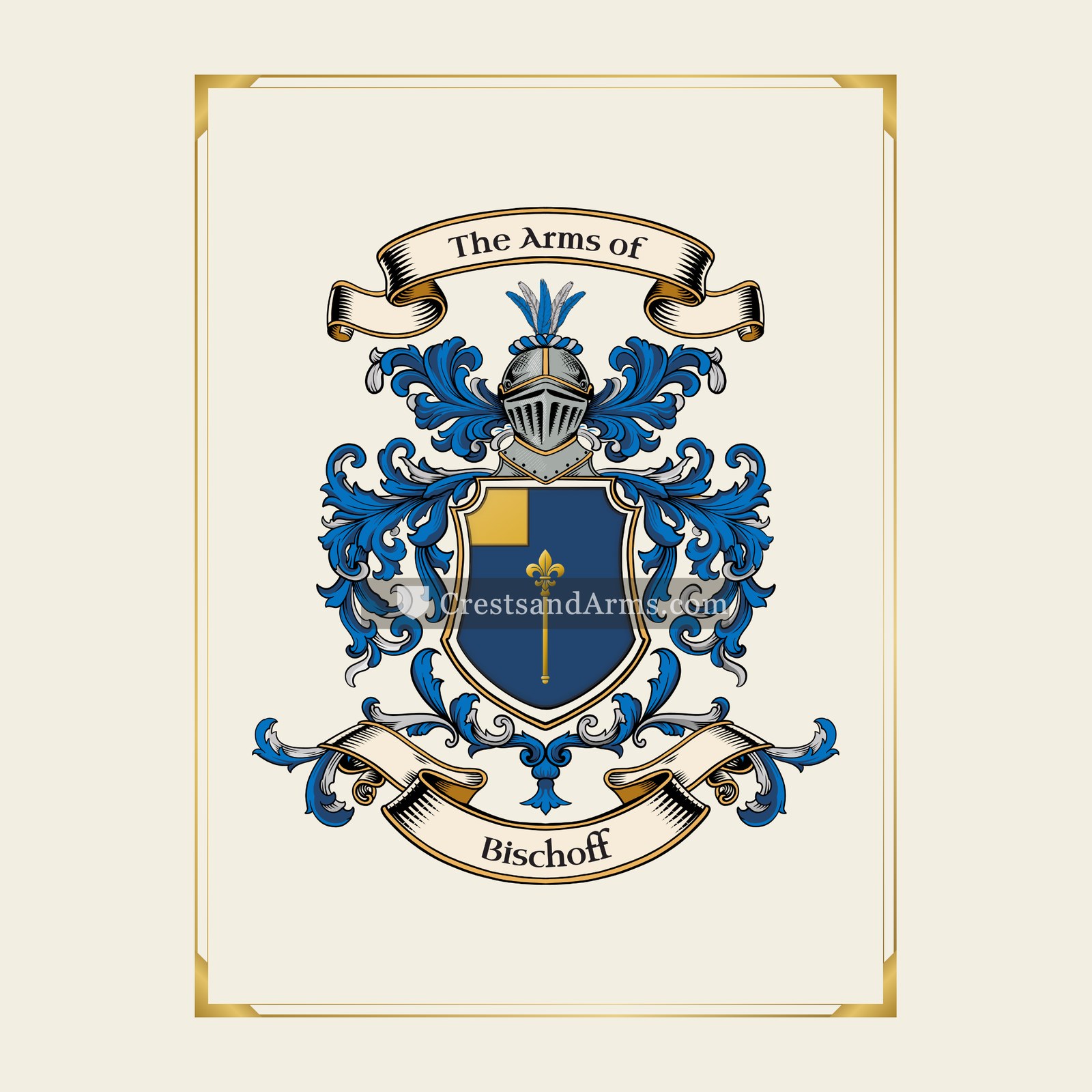 With gold border