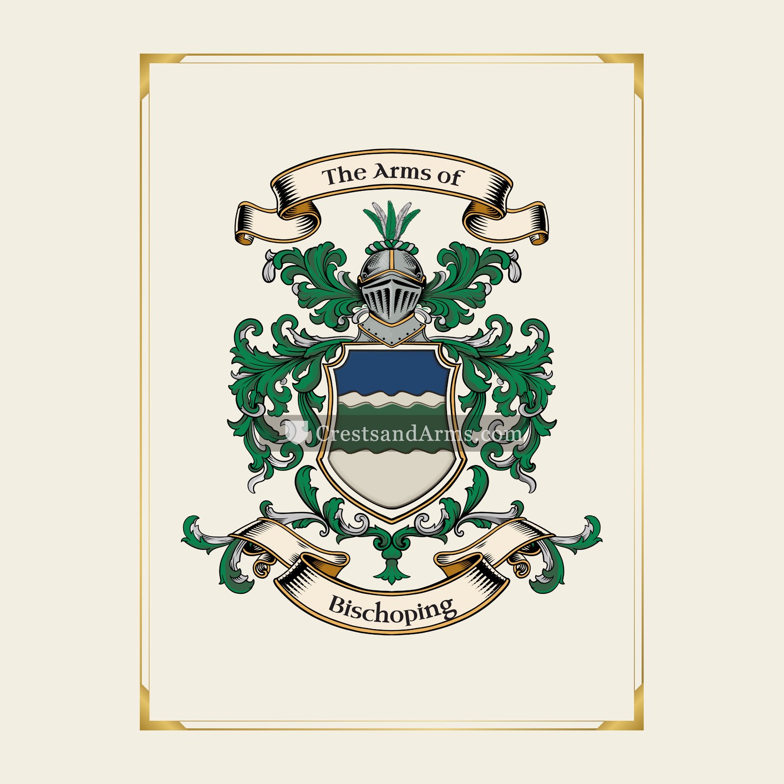 With gold border