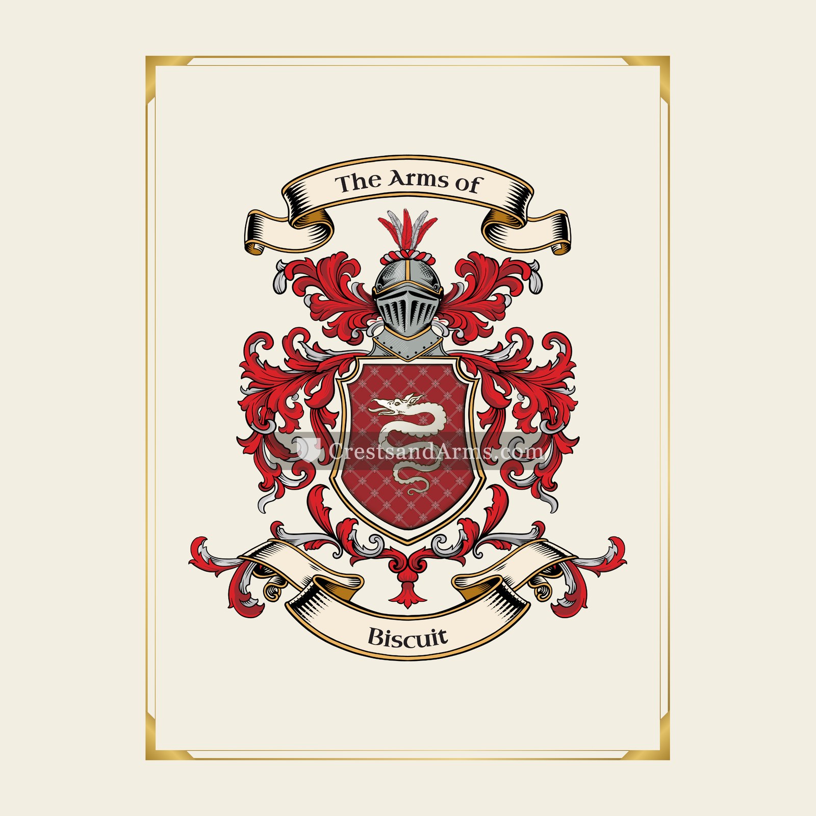 With gold border