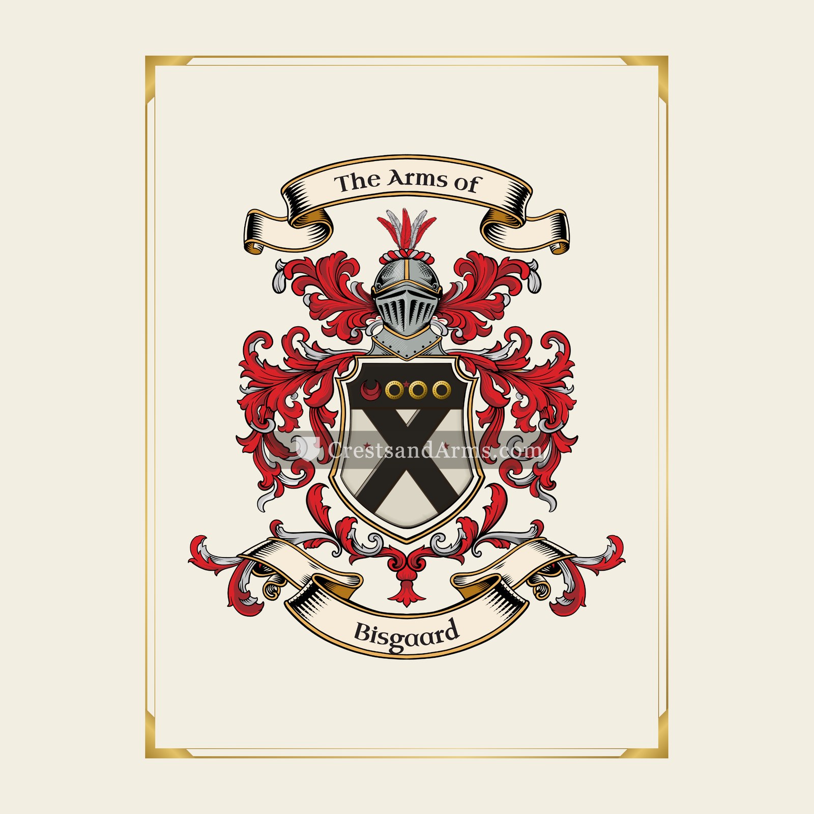 With gold border