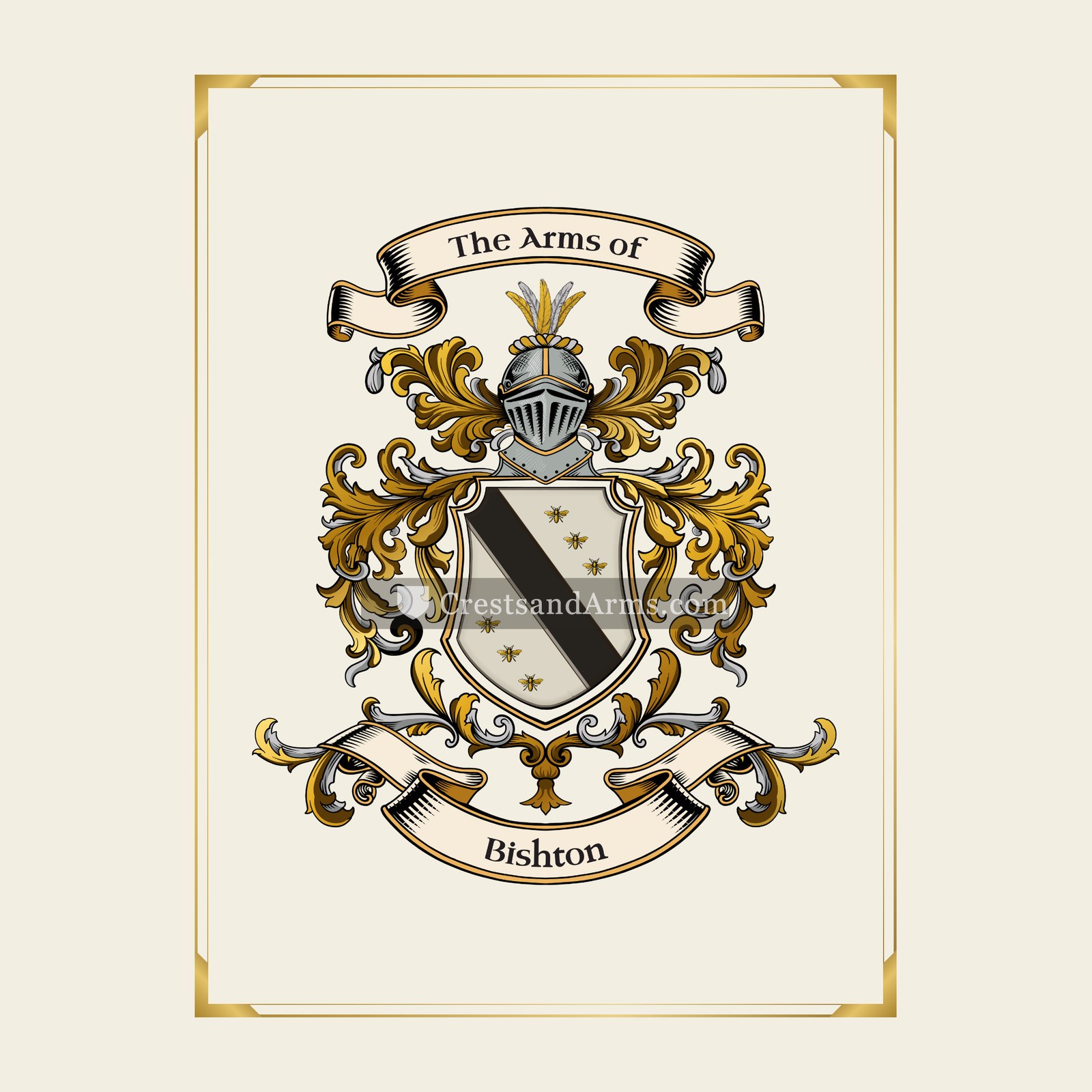With gold border