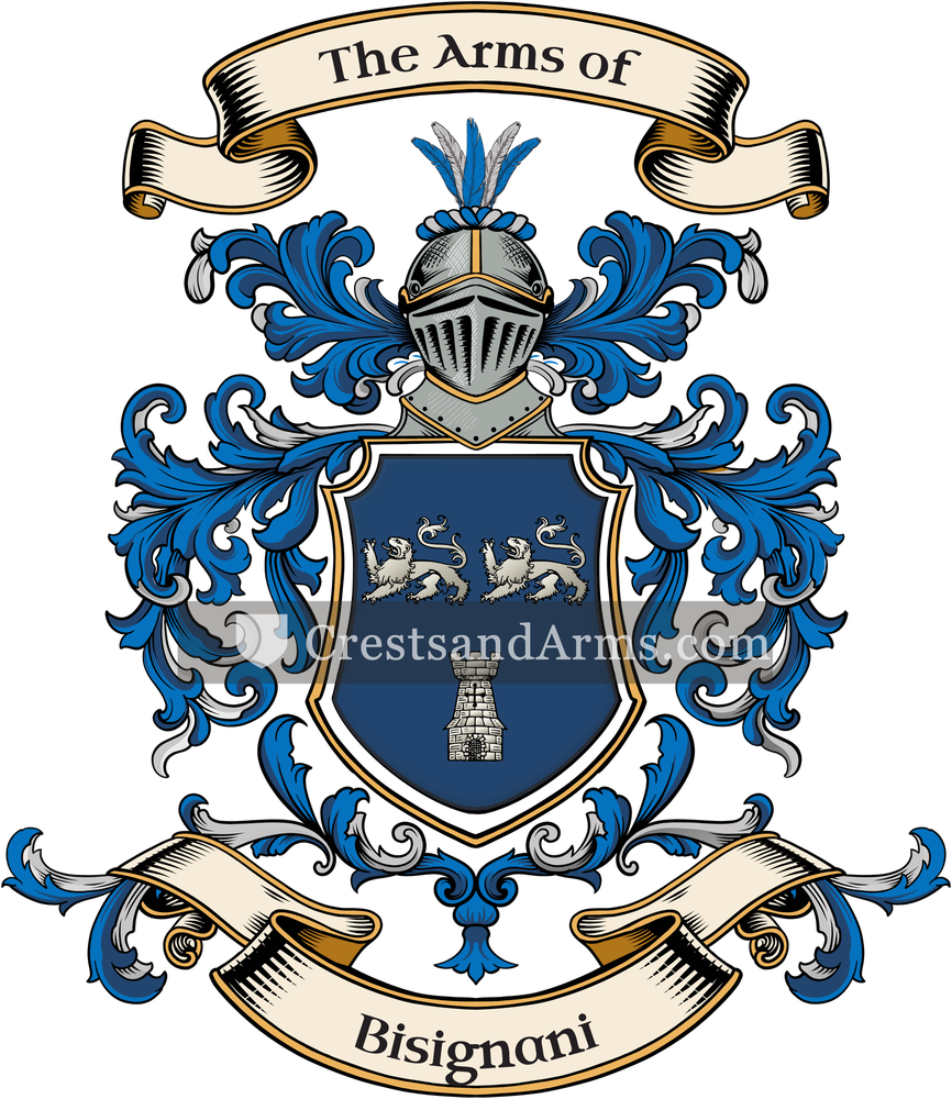 The Bisignani coat of arms, drawn from the recorded blazon