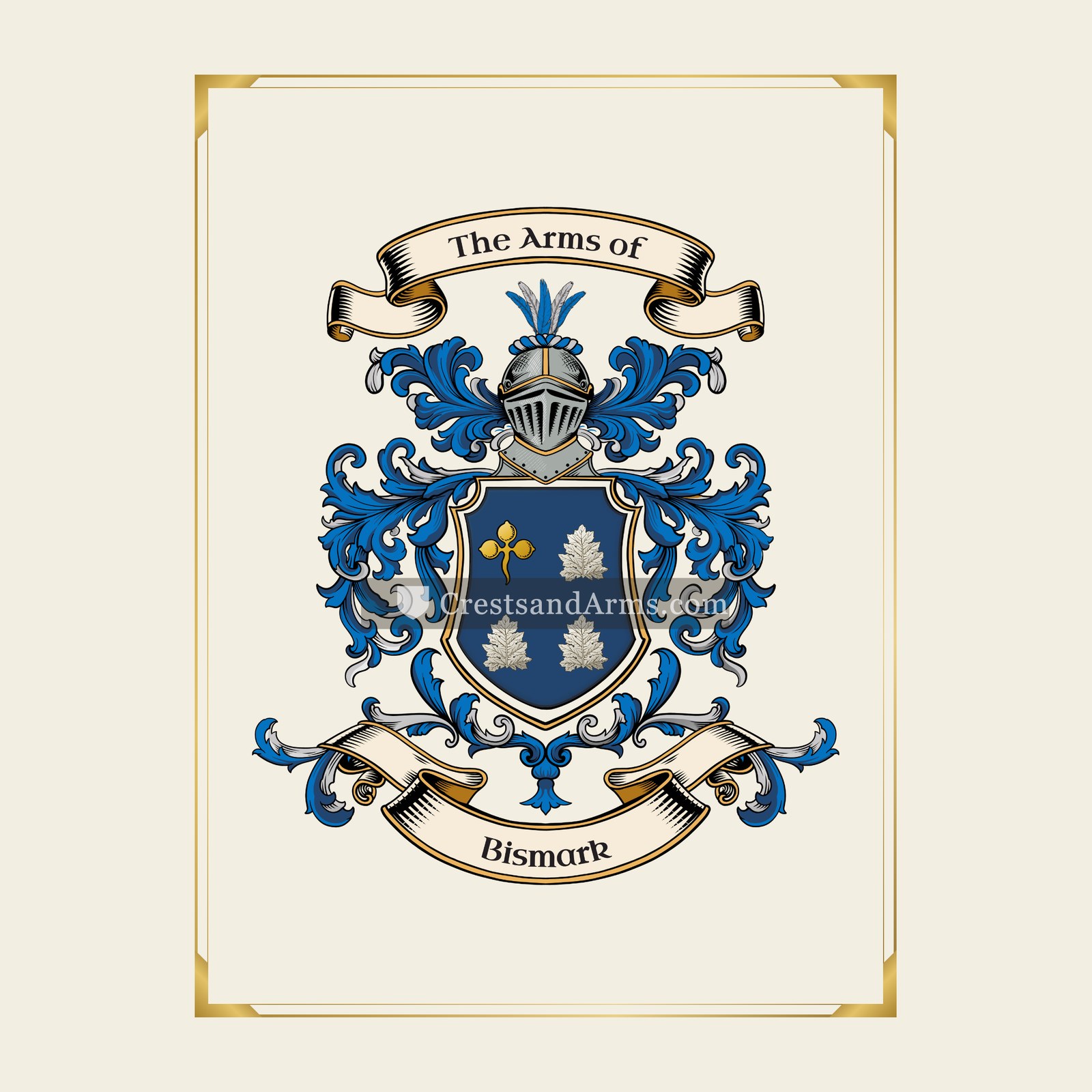 With gold border