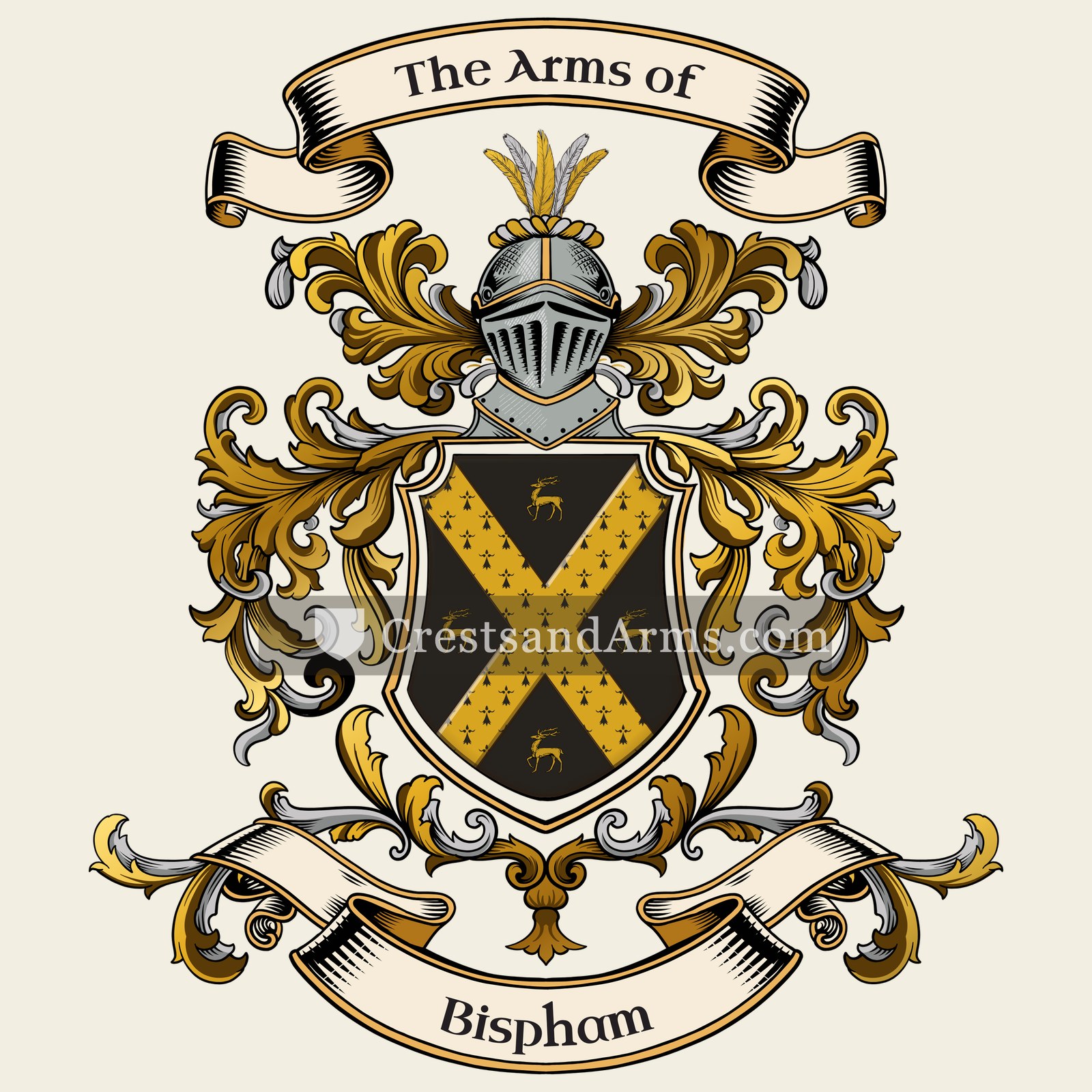 The Bispham coat of arms, drawn from the recorded blazon